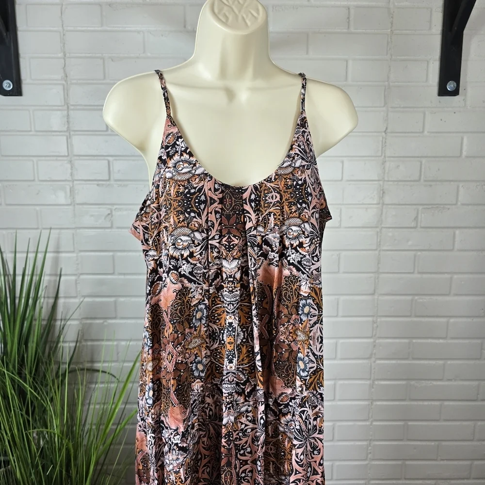 Rachel Zoe Spaghetti Strap Bohemian Floral Maxi Dress Oversized Small - Picture 7 of 8